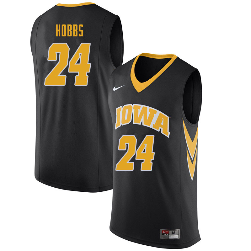 Men #24 Nicolas Hobbs Iowa Hawkeyes College Basketball Jerseys Sale-Black - Click Image to Close
